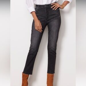 Evereve High Rise Jeans, 28, Black